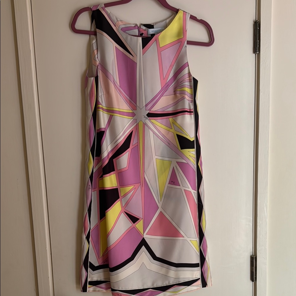 EMILIO PUCCI silk, sheath  dress, Brand new, Geometric , 36, Women's Dress, 2-4